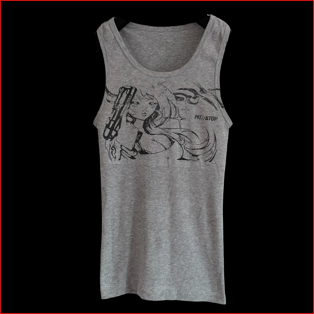 028 - Gray Muscle Tank (M) - Upcycled