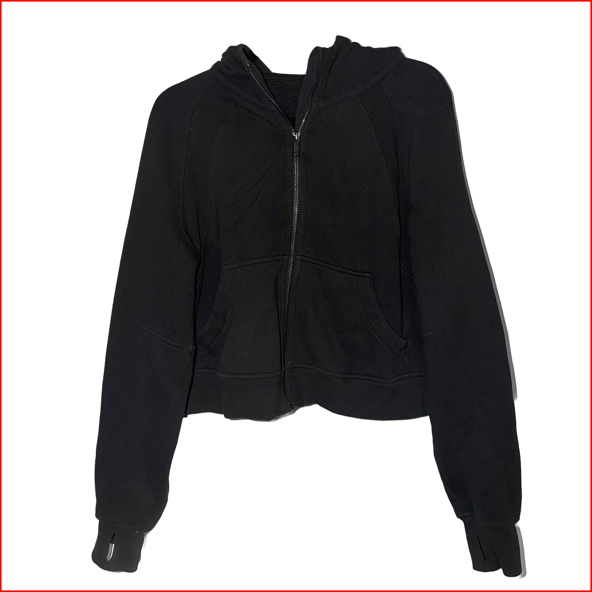 001 - Black Lululemon Cropped Hoodie (S) - Upcycled