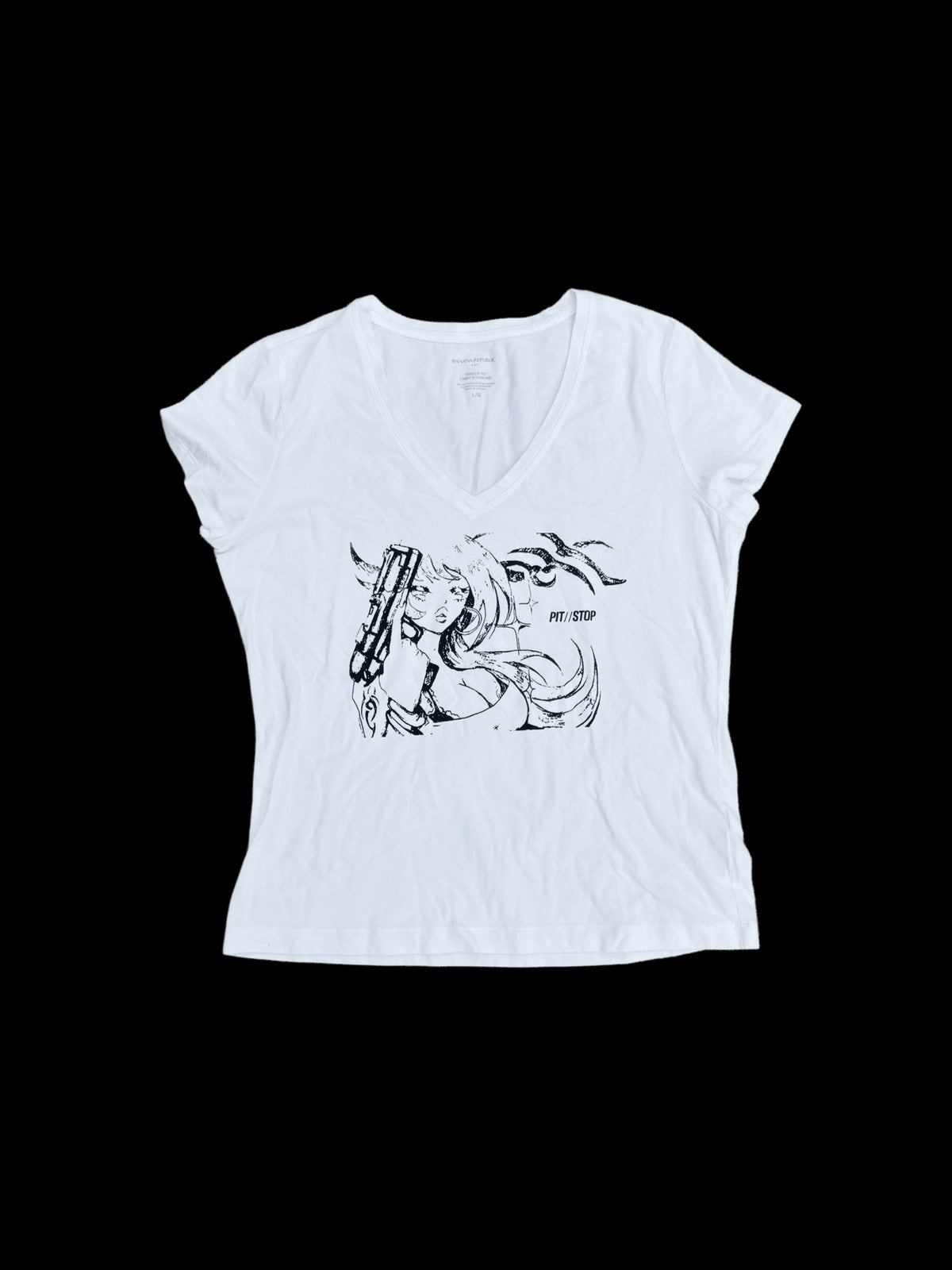 024 - White Banana Republic T-Shirt (L) - Upcycled