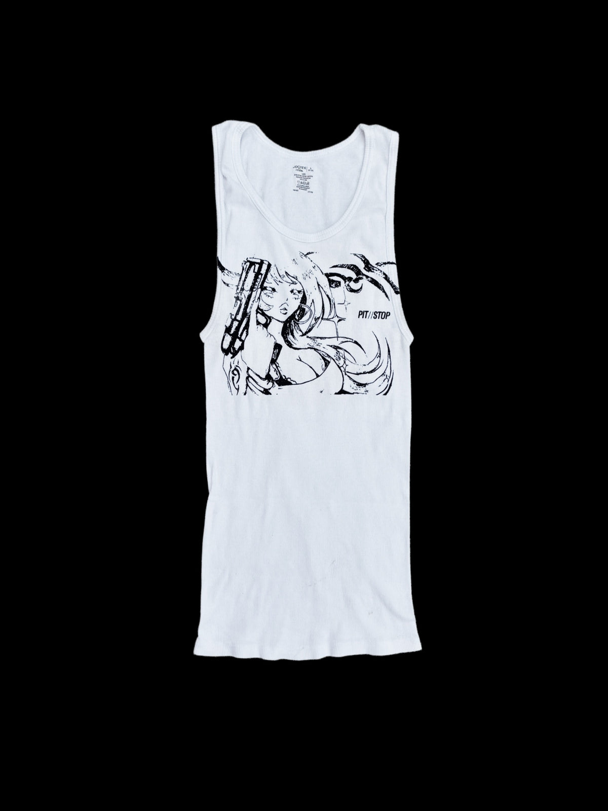 008 - White Jockey Tank (L) - Upcycled