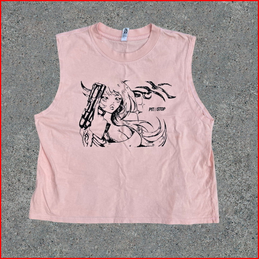 020 - Magenta Tube Top (M) - Upcycled — flat view
